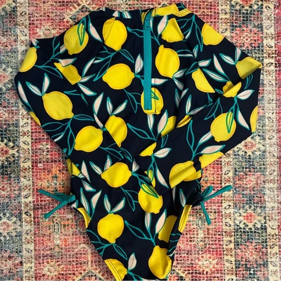 Cat & Jack Lemon Print Swimsuit - Picture 2 of 4